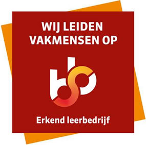 Logo erkend leerbedrijf 'wij leiden vakmensen op'